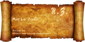 Maria Zoé névjegykártya